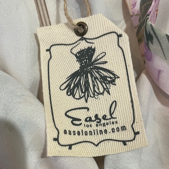 Anthropologie Easel Ruffle Chiffon Floral layered Tie Wrap Dress Size Large. NWT - Picture 10 of 15